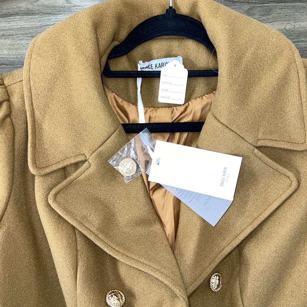 Grace Karin Brown  Princess Coat Size S - Picture 2 of 5